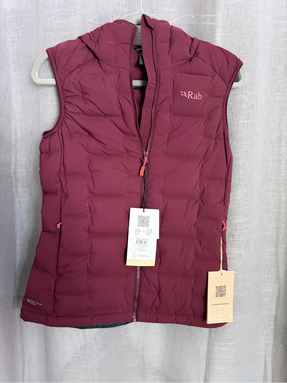 Rab Cubit Stretch Down Vest NWT XS, Deep Heather